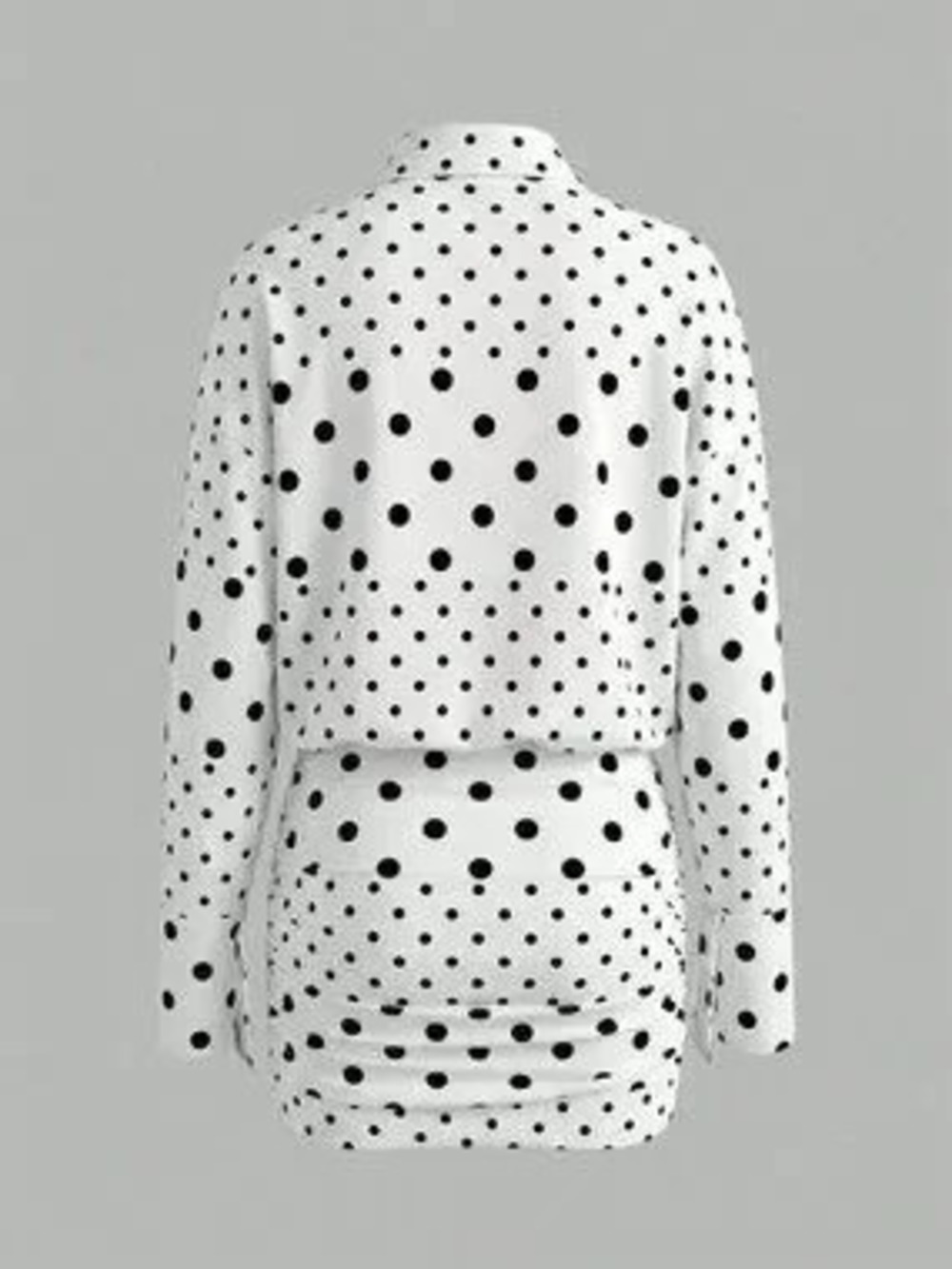 ZARA White Casual Women's Polka Dot Long Sleeve Ruffle Mini Dress